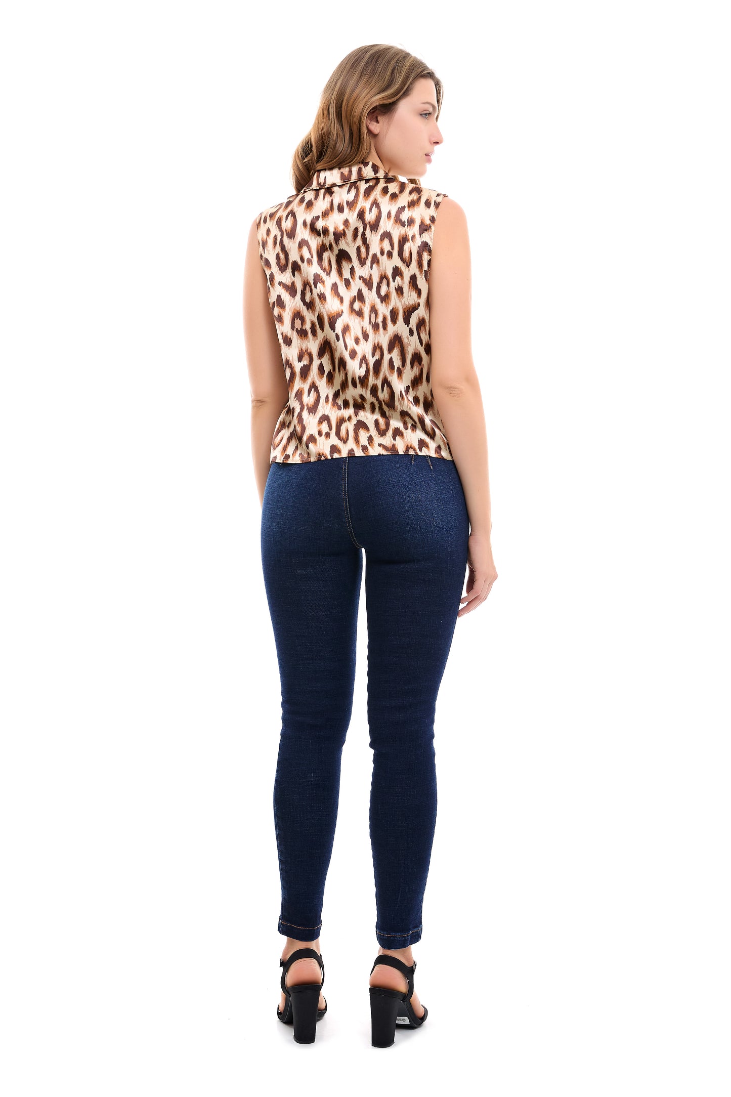 Blusa animal print sin mangas 232118