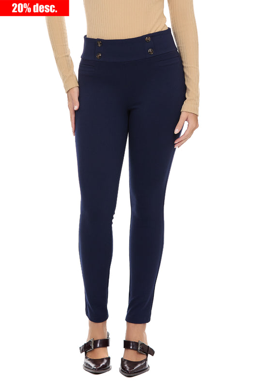 Leggins skinny, corte alto con detalle en pretina 241084