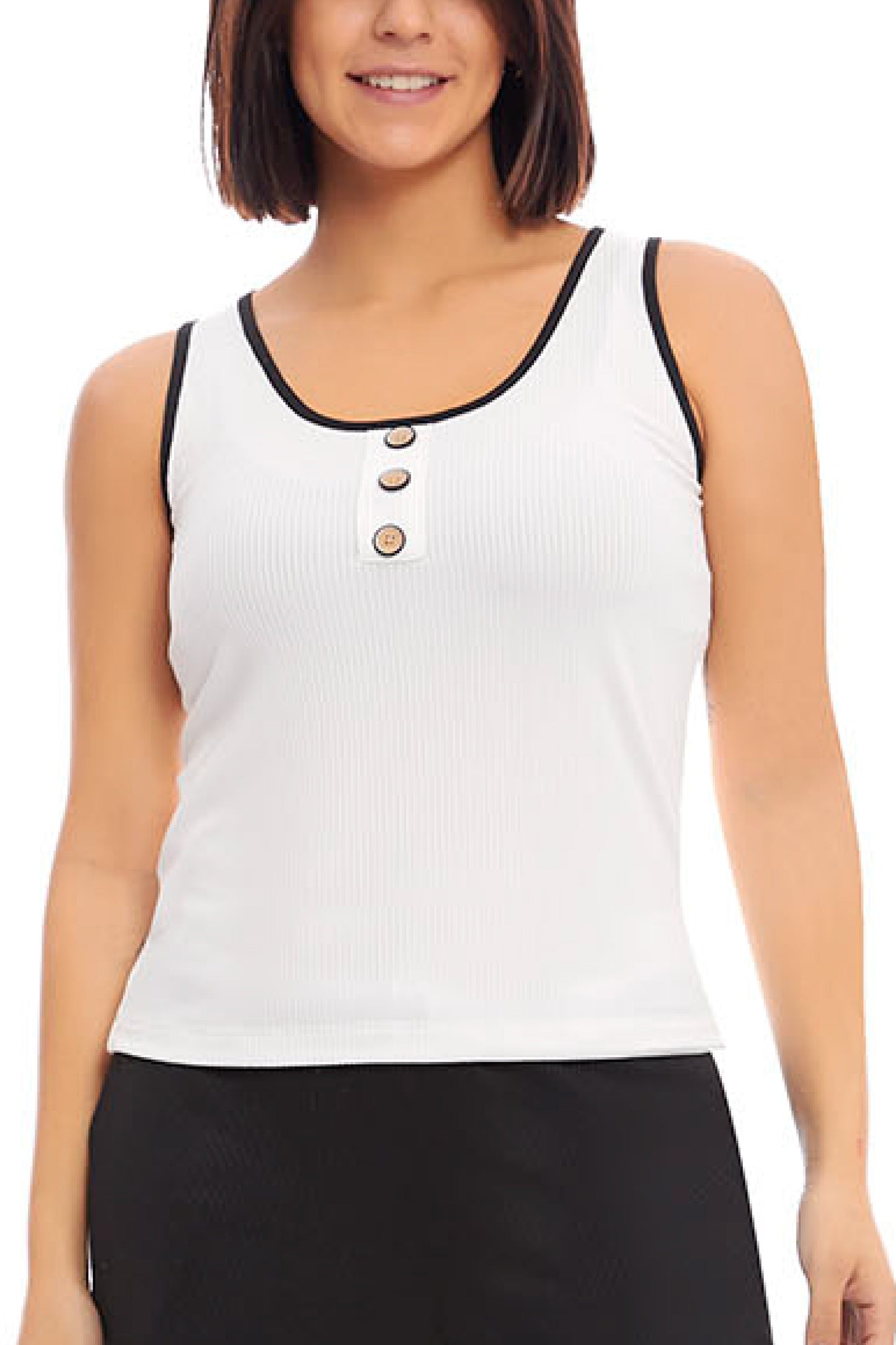 Blusa tipo sport sin mangas y botones al frente 242036