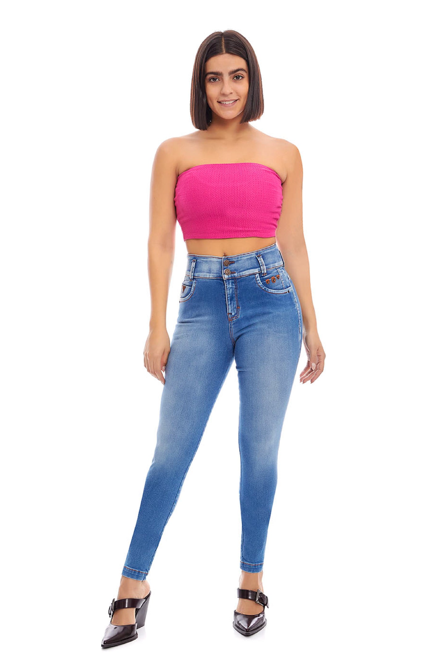 Jeans azul medio corte skinny 246002