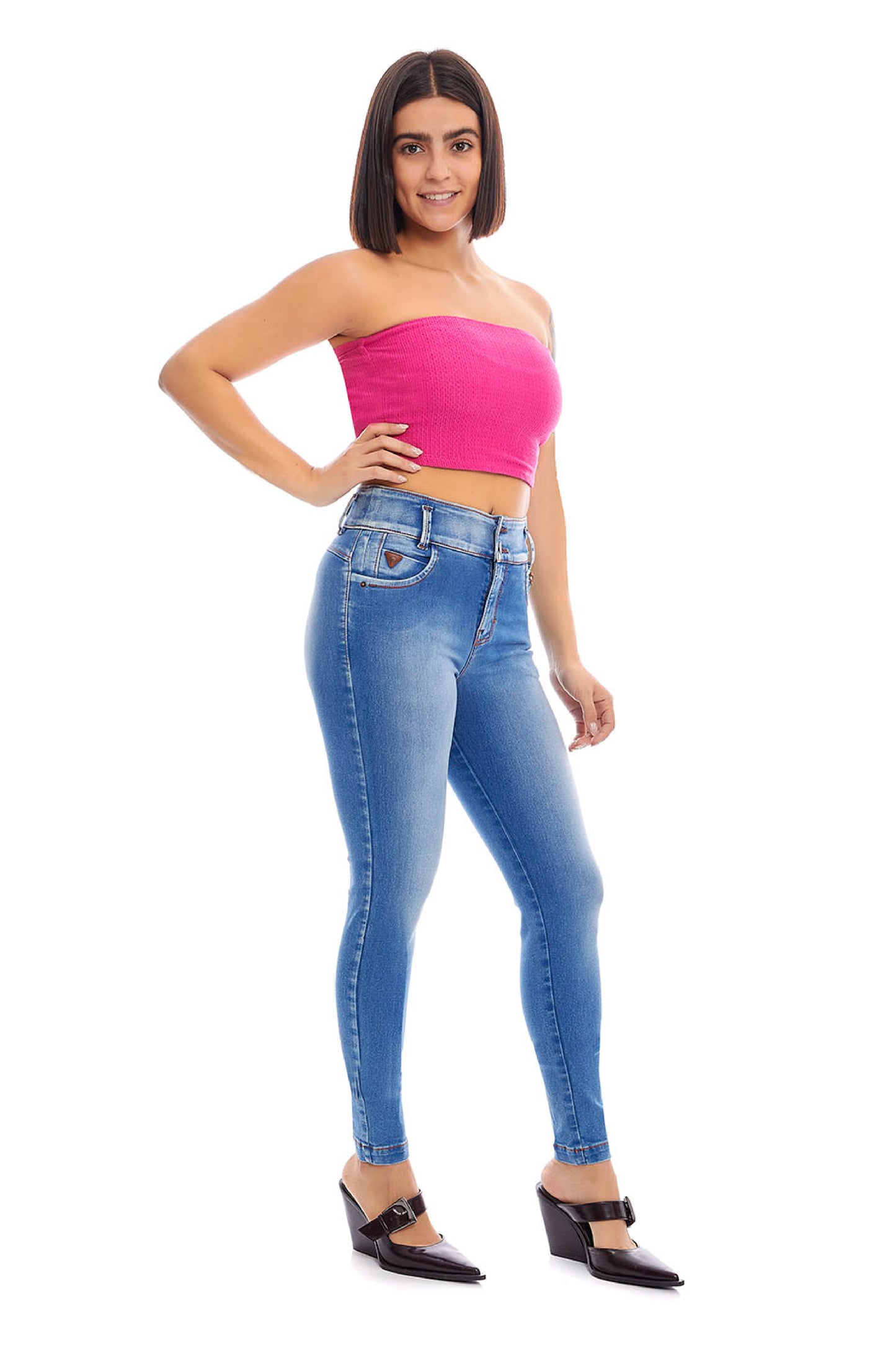 Jeans azul medio corte skinny 246002