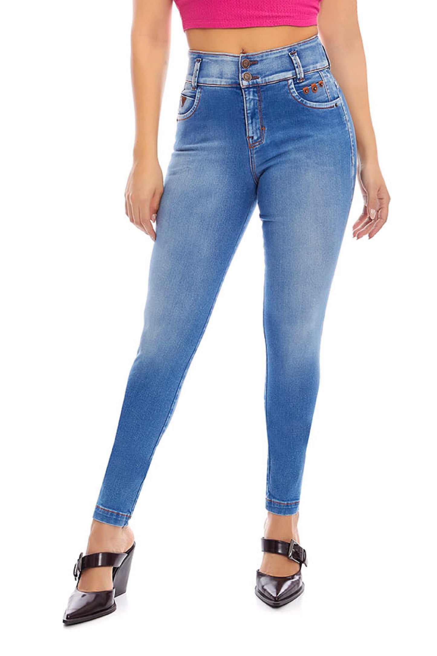 Jeans azul medio corte skinny 246002