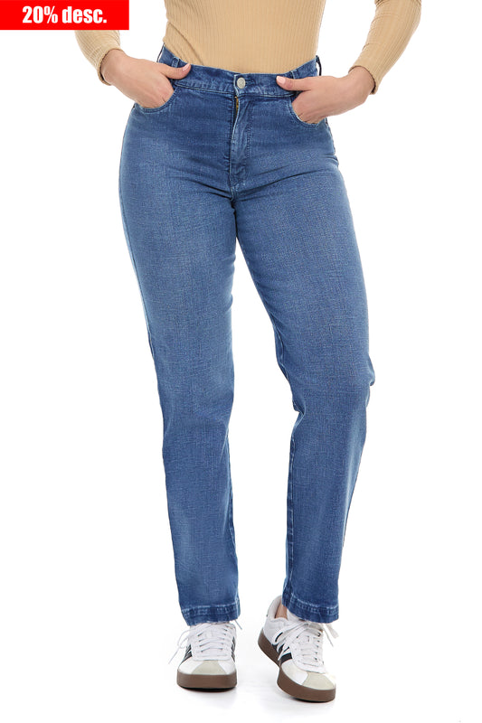 Jeans de mezclilla claro, corte recto 246041