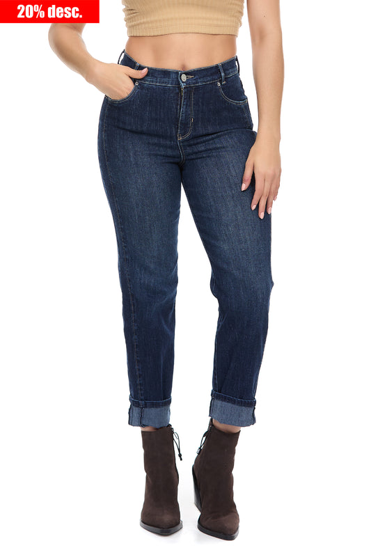 Jeans skinny de mezclilla con dobladillo 246045