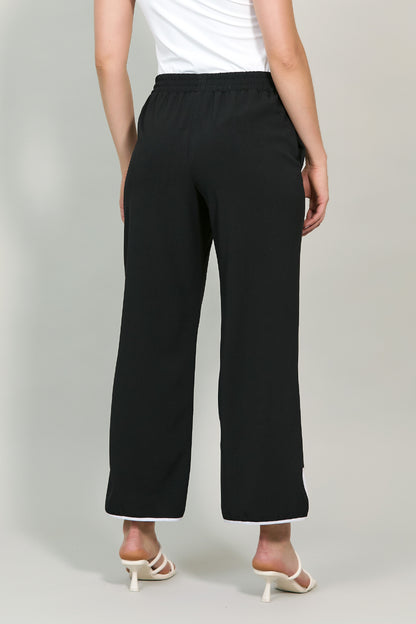 Pantalón amplio con ribete en ruedo 2510047