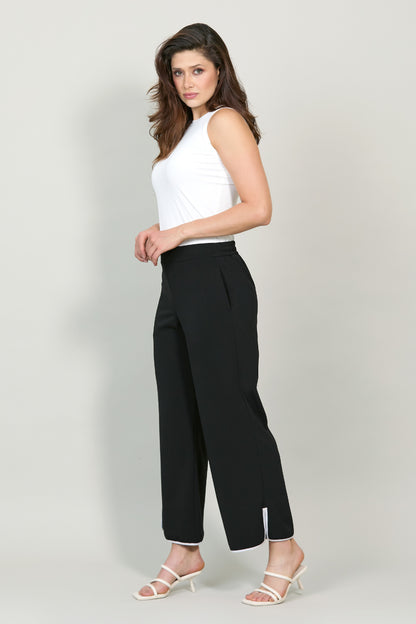 Pantalón amplio con ribete en ruedo 2510047