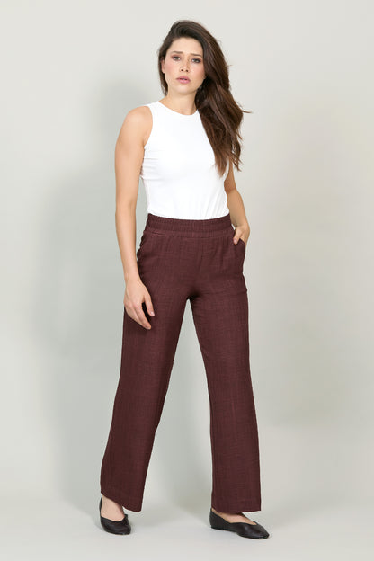 Pantalón recto con resorte en cintura 251039
