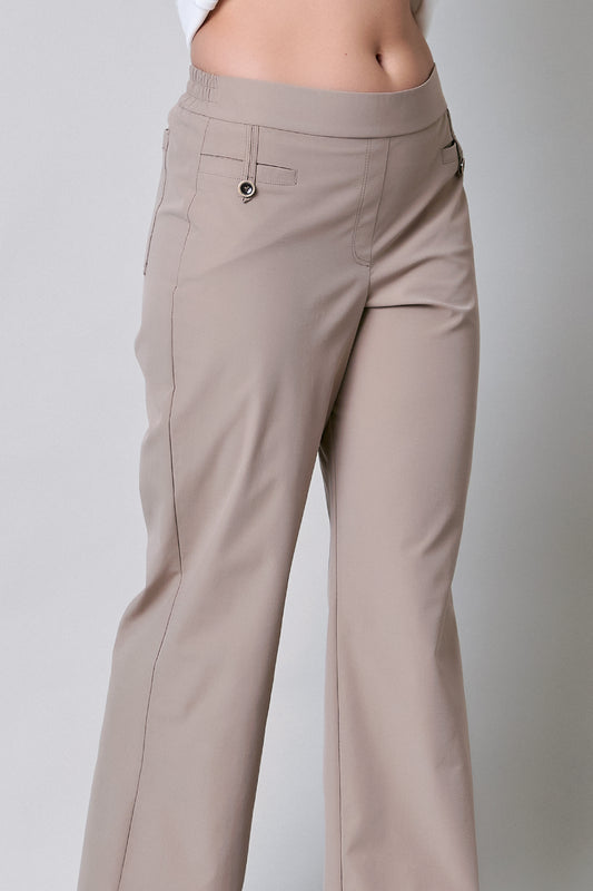 Pantalón gabardina con elástico atrás 251043