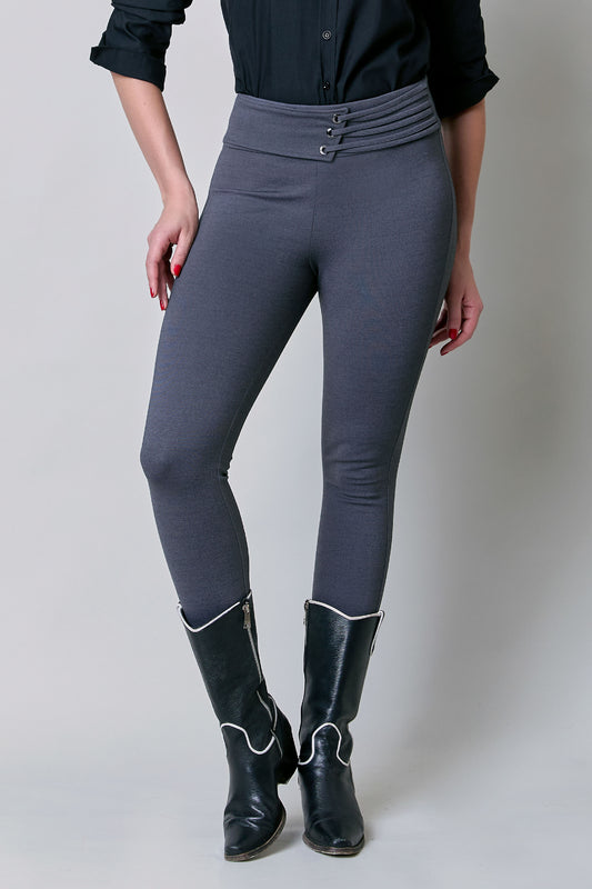 Leggings oxford con detalle en pretina 251070