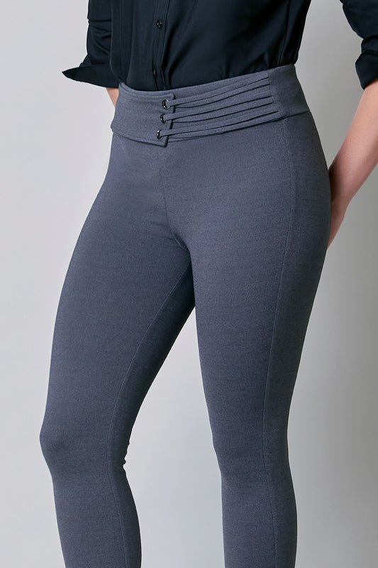 Leggings oxford con detalle en pretina 251070