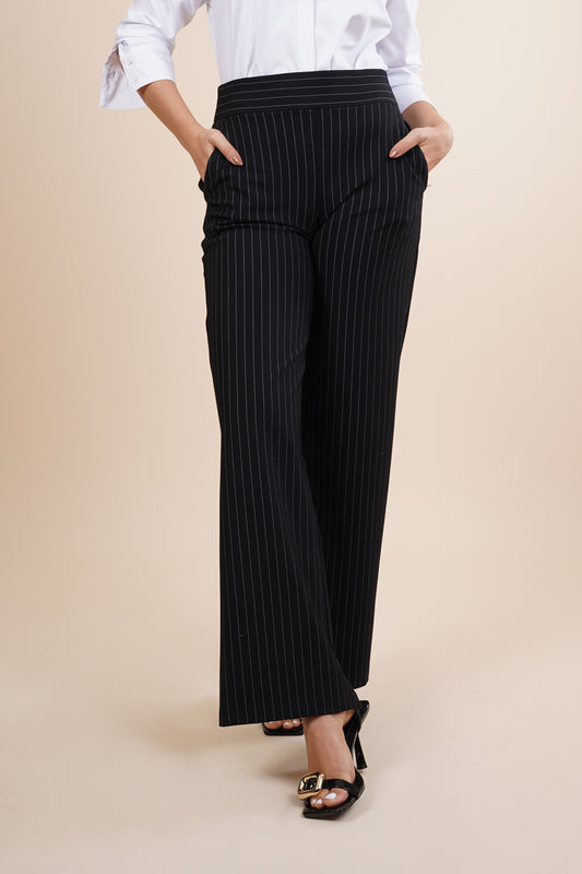 Pantalón amplio de vestir, estampado de rayas 251092