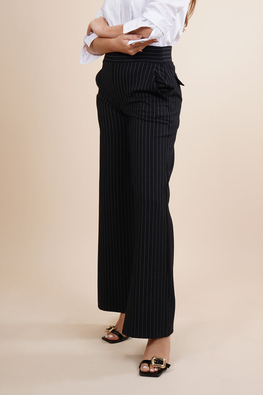 Pantalón amplio de vestir, estampado de rayas 251092
