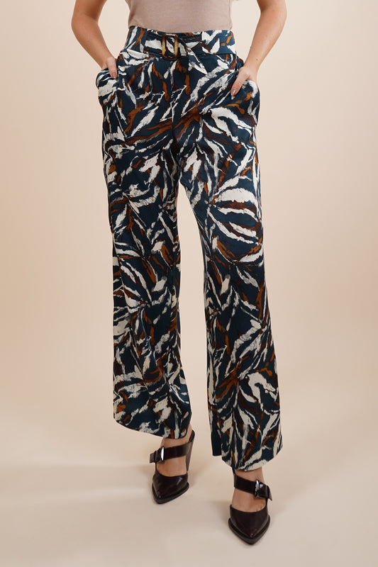 Pantalon amplio con estampado floreado 251097