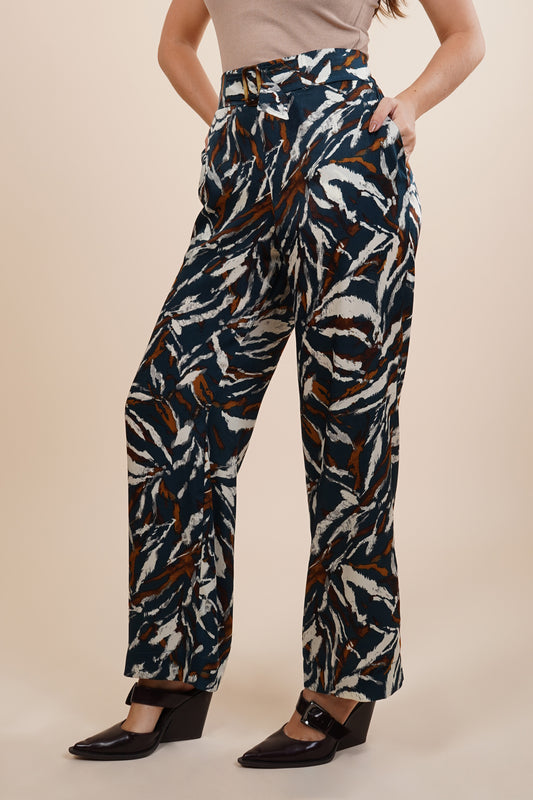Pantalon amplio con estampado floreado 251097
