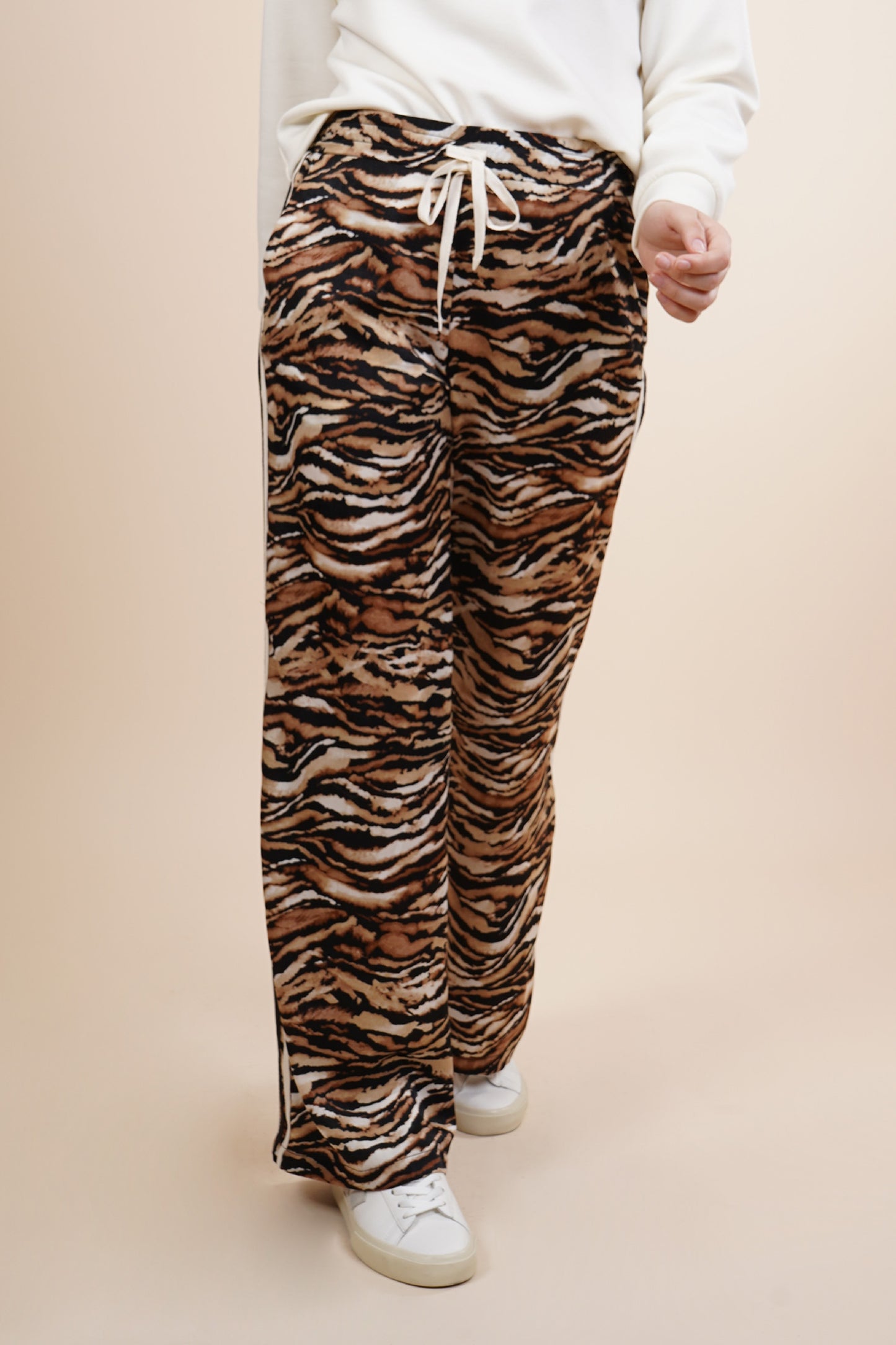 Pantalon animal print, cinta en cintura 251098