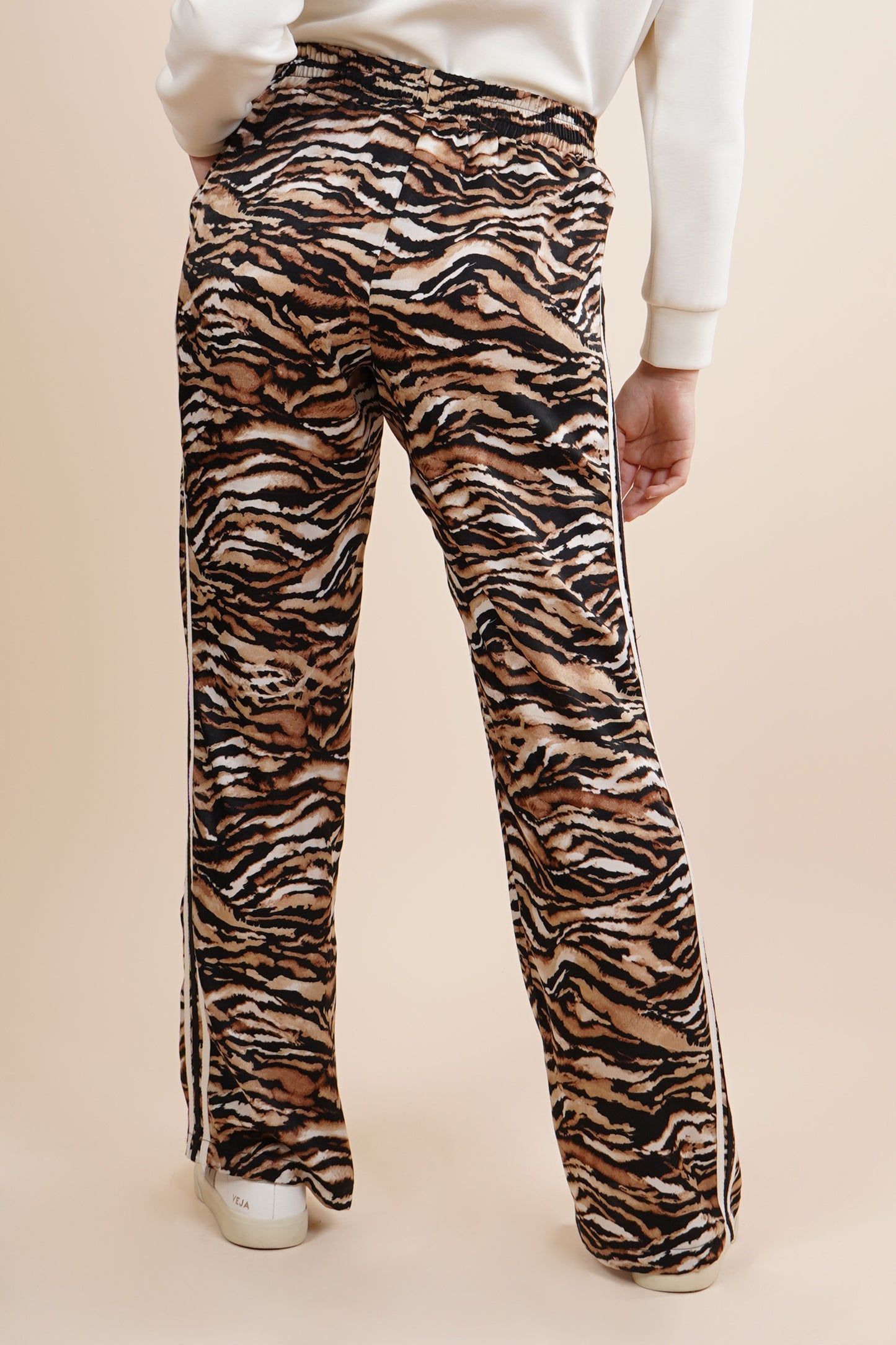 Pantalon animal print, cinta en cintura 251098