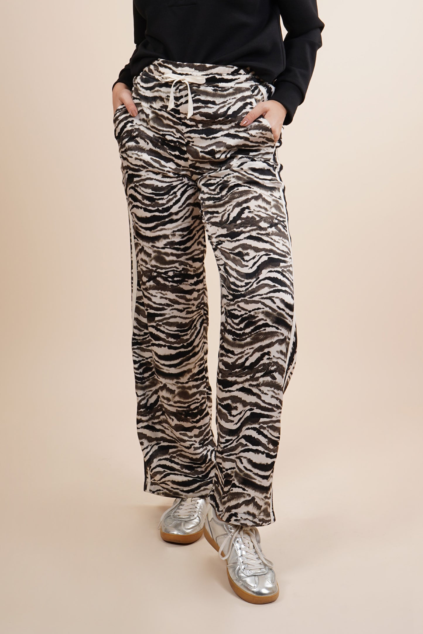 Pantalon animal print, cinta en cintura 251098