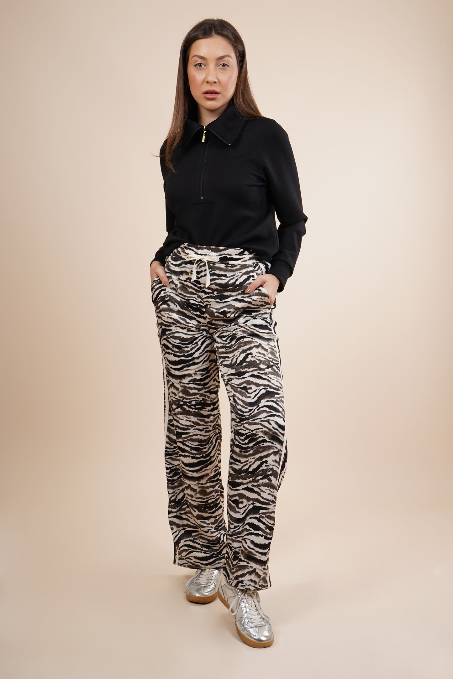 Pantalon animal print, cinta en cintura 251098