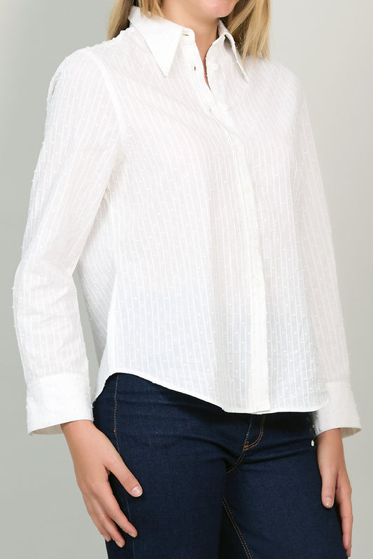 Blusa manga larga con estampado de rayas 252029