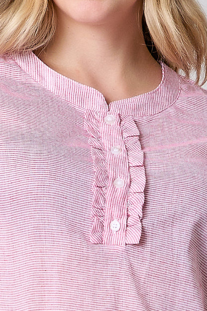 Blusa en voile, estampado rayas 252054