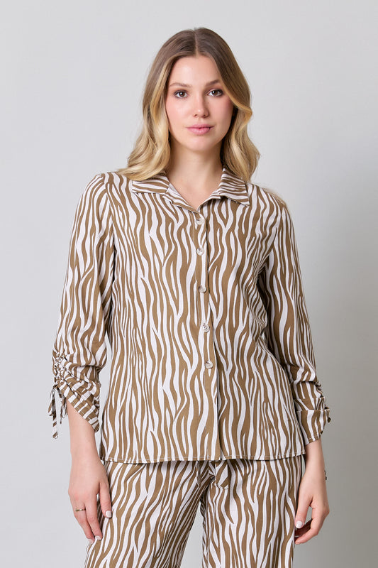 Blusa manga 3/4, estampado cebra 252059