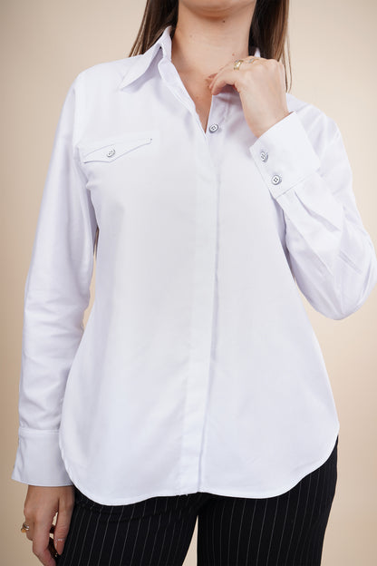 Blusa de vestir con manga larga 252068