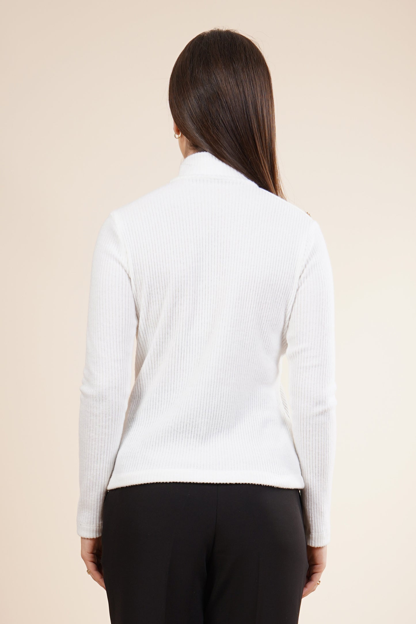 Blusa de manga larga con cuello alto 252080