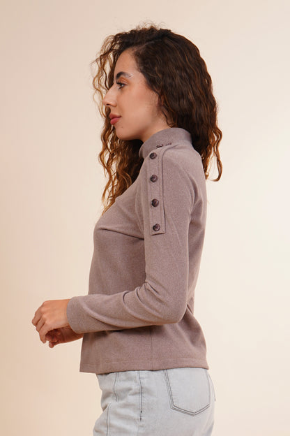 Blusa manga larga con botones 252085