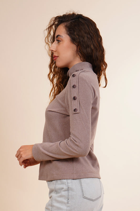 Blusa manga larga con botones 252085