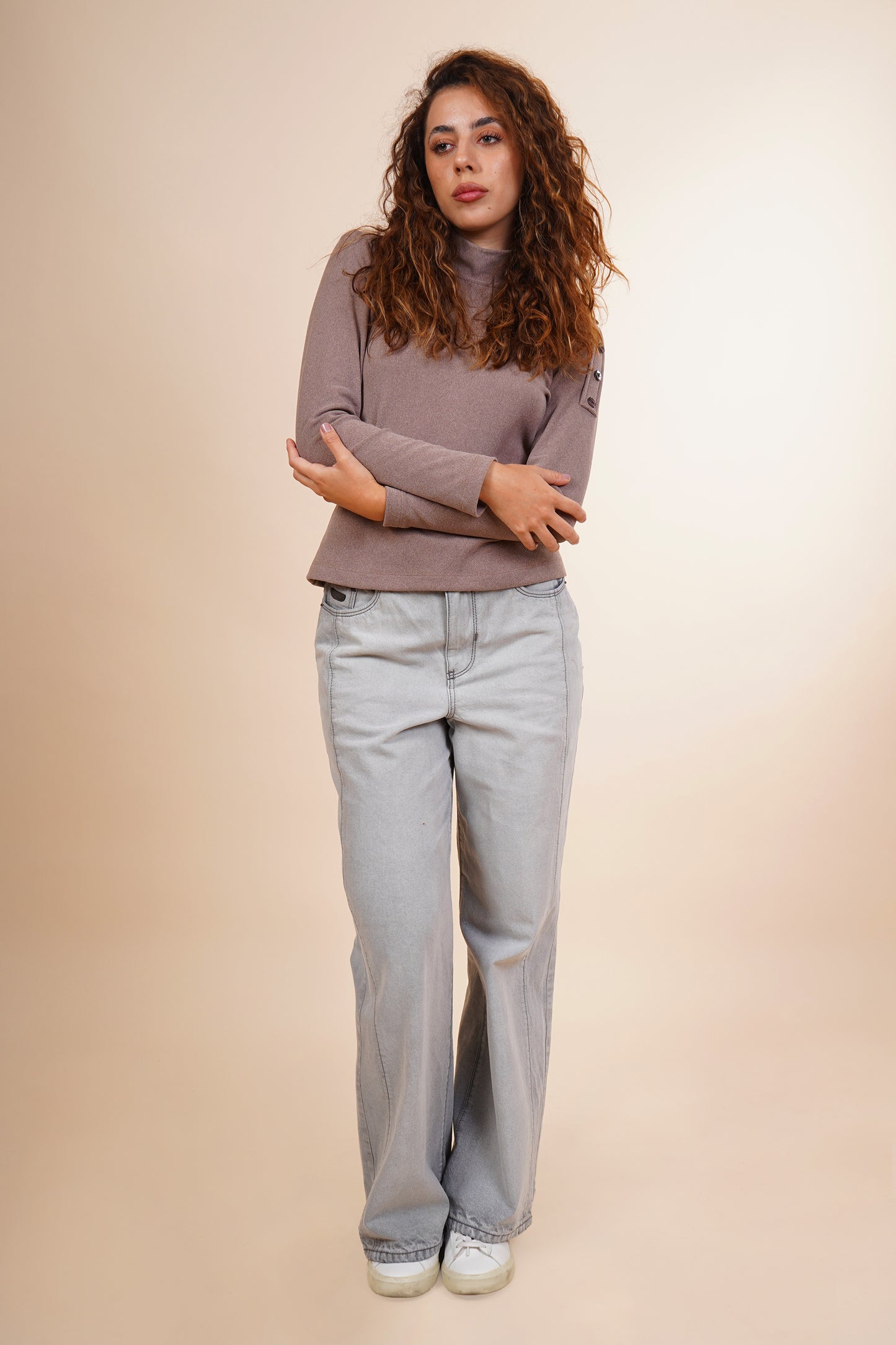 Blusa manga larga con botones 252085