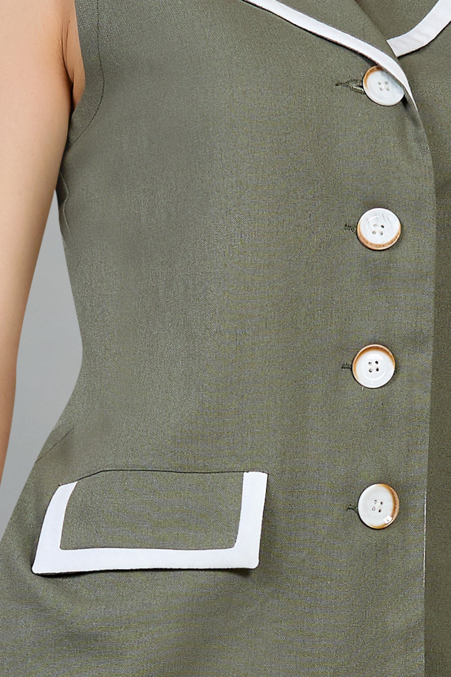 Chaleco casual largo con detalle en cuello 254002