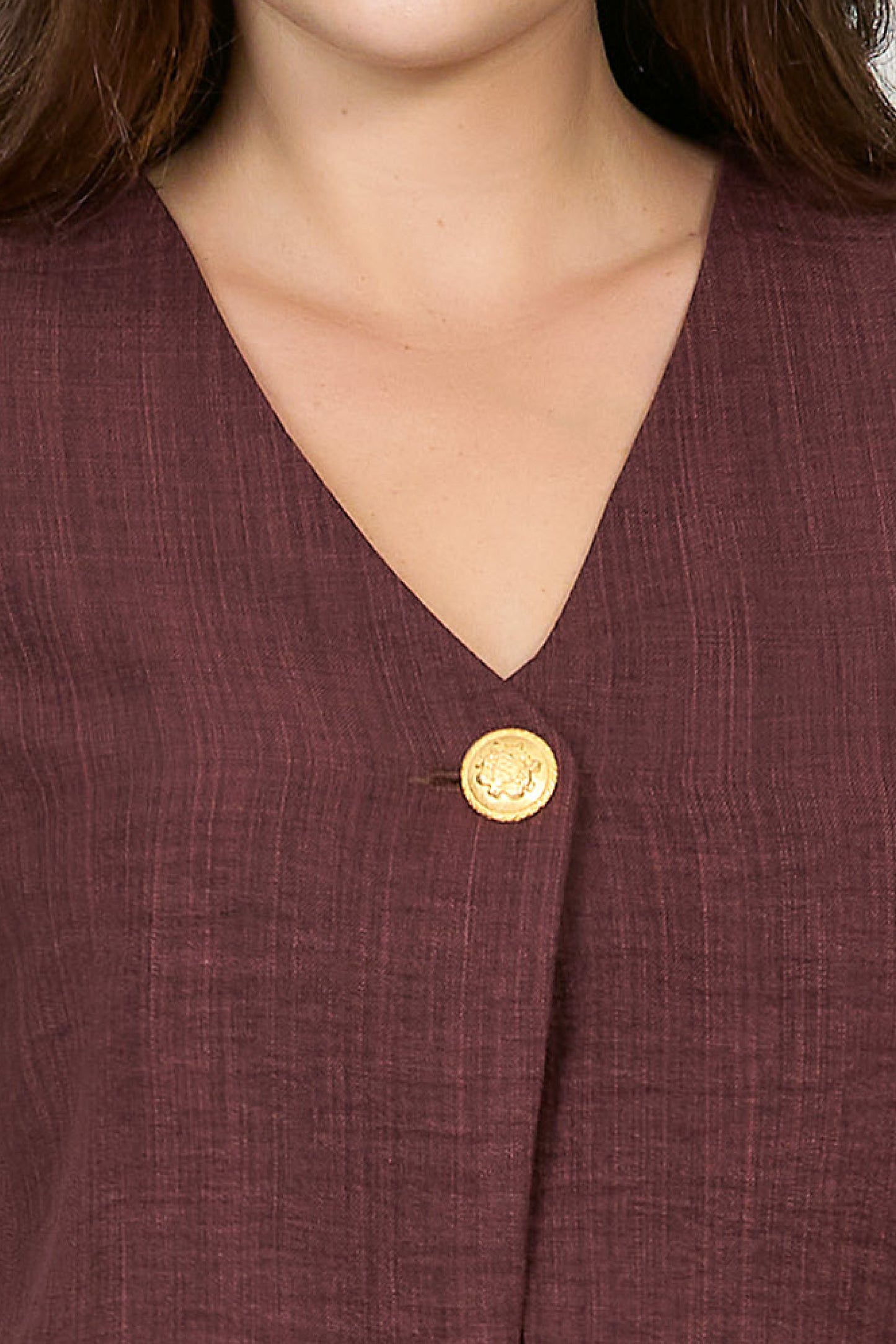Saco a un botón con cuello v 254005