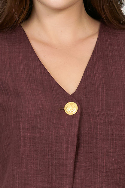Saco a un botón con cuello v 254005