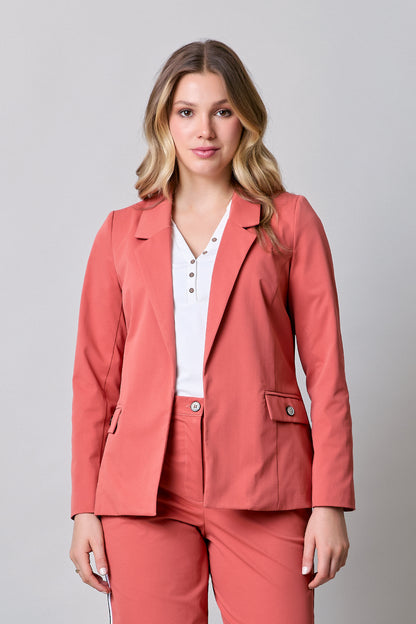 Saco casual de gabardina con bolsillos de decoración 254013