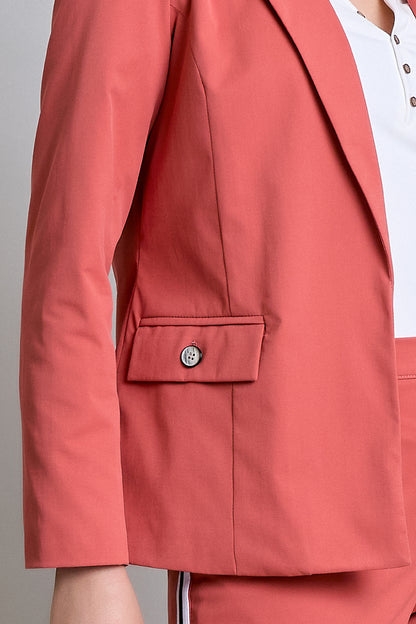 Saco casual de gabardina con bolsillos de decoración 254013