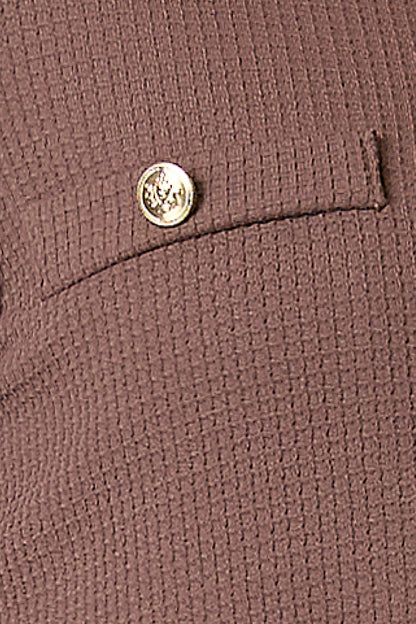 Saco cuello redondo con botones en cartera 254017