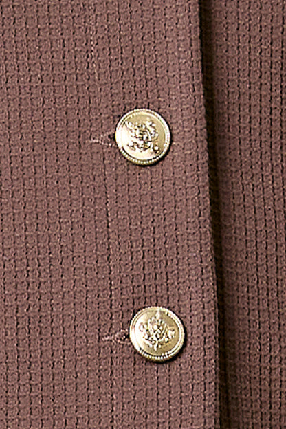 Saco cuello redondo con botones en cartera 254017