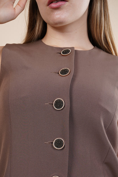 Chaleco formal cuello redondo sin mangas 254028