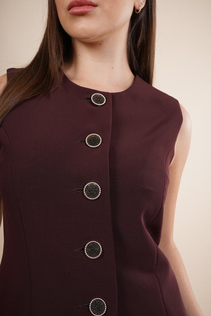 Chaleco formal cuello redondo sin mangas 254028