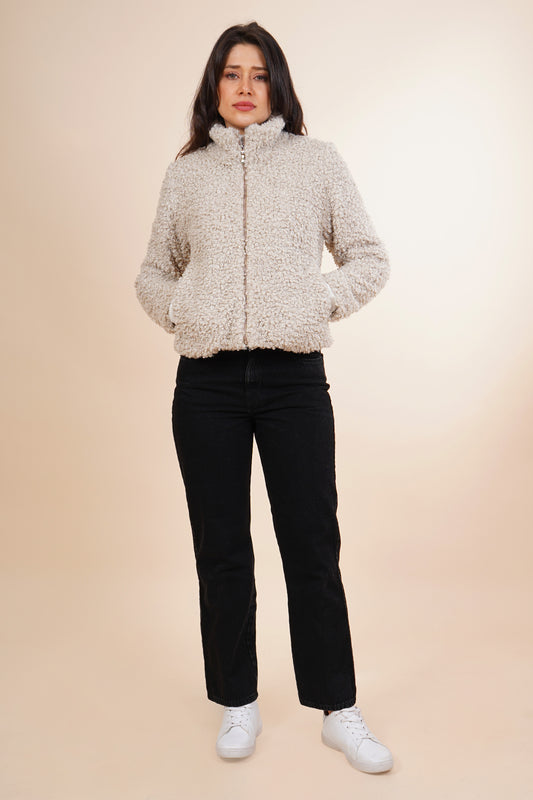 Chamarra en tejido peluche 254045