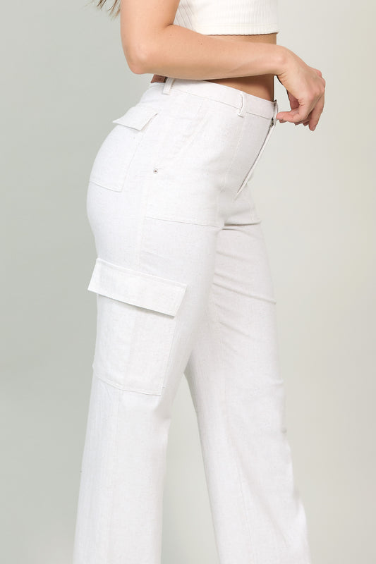 Jeans amplio tipo cargo con bolsillos laterales 256015