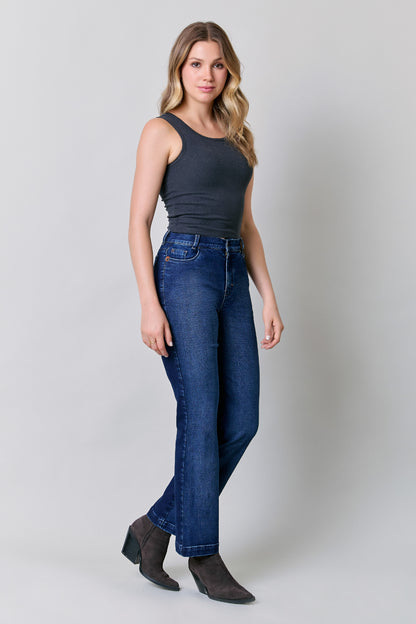 Jeans de mujer colombiano, corte recto 256027