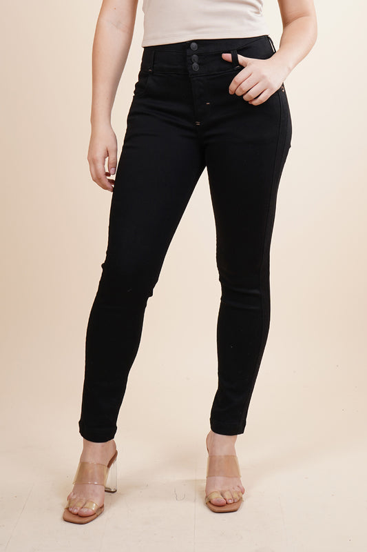Jeans skinny con 3 botones 256033