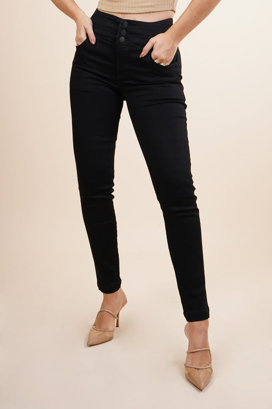 Jeans skinny con 3 botones 256036
