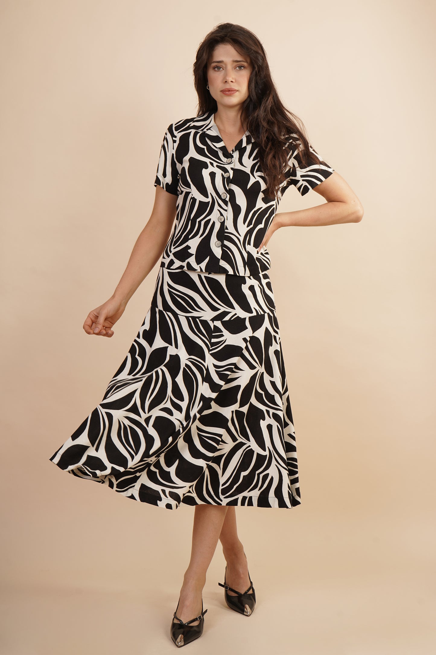 Falda Semi Circular Negro 261035