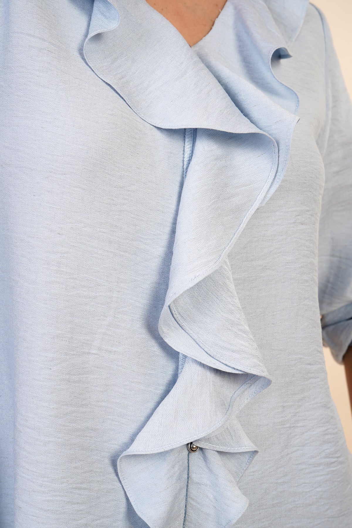 Blusa Azul Claro Con Olanes