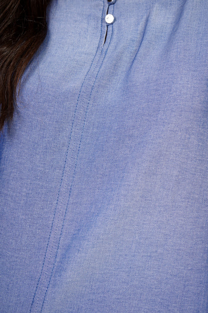 Blusa Manga Larga Aglobada Azul 262067