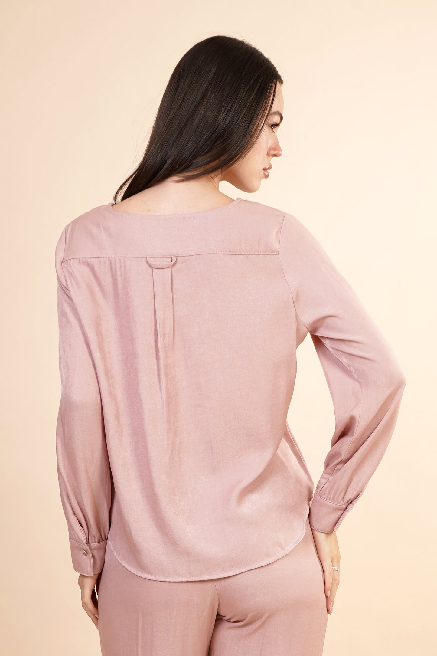 Blusa Manga Larga Aglobada Rosa 262067