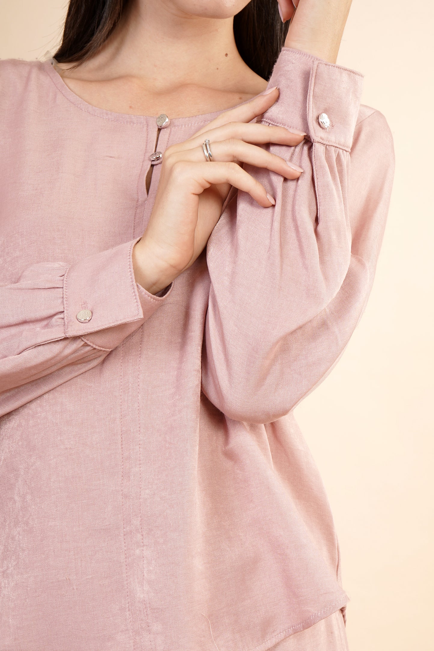 Blusa Manga Larga Aglobada Rosa 262067