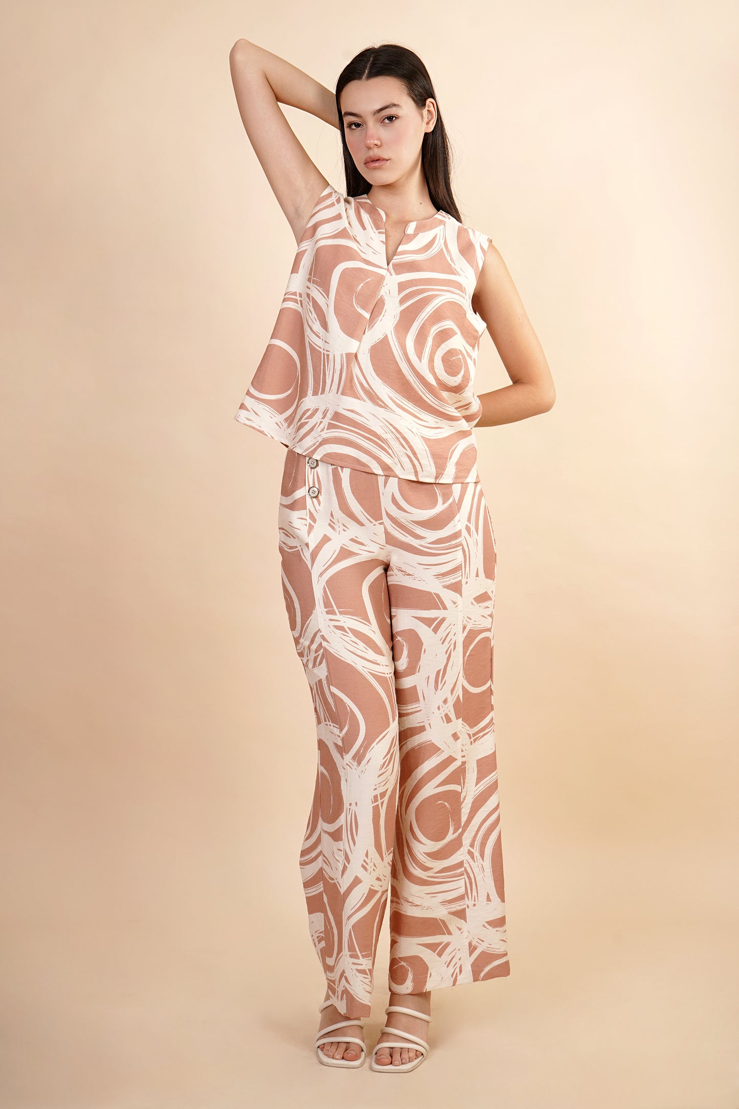 Blusa Sisada Estampado Geométrico Rosa 262070